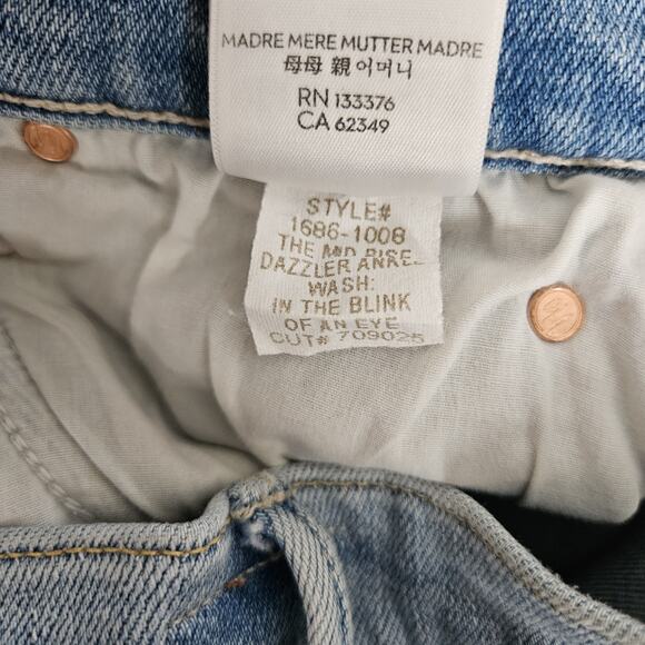 Mother Jeans Women's 27 Blue The Mid Rise Dazzler Ankle In The Blink Of An Eye - Picture 8 of 13